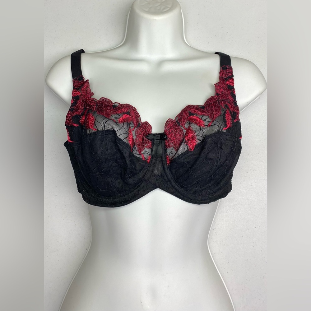 Fayreform BLK/RED Unlined Underwire, 36D *P1001